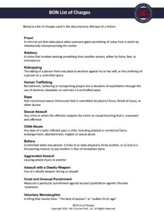 BON List of Charges